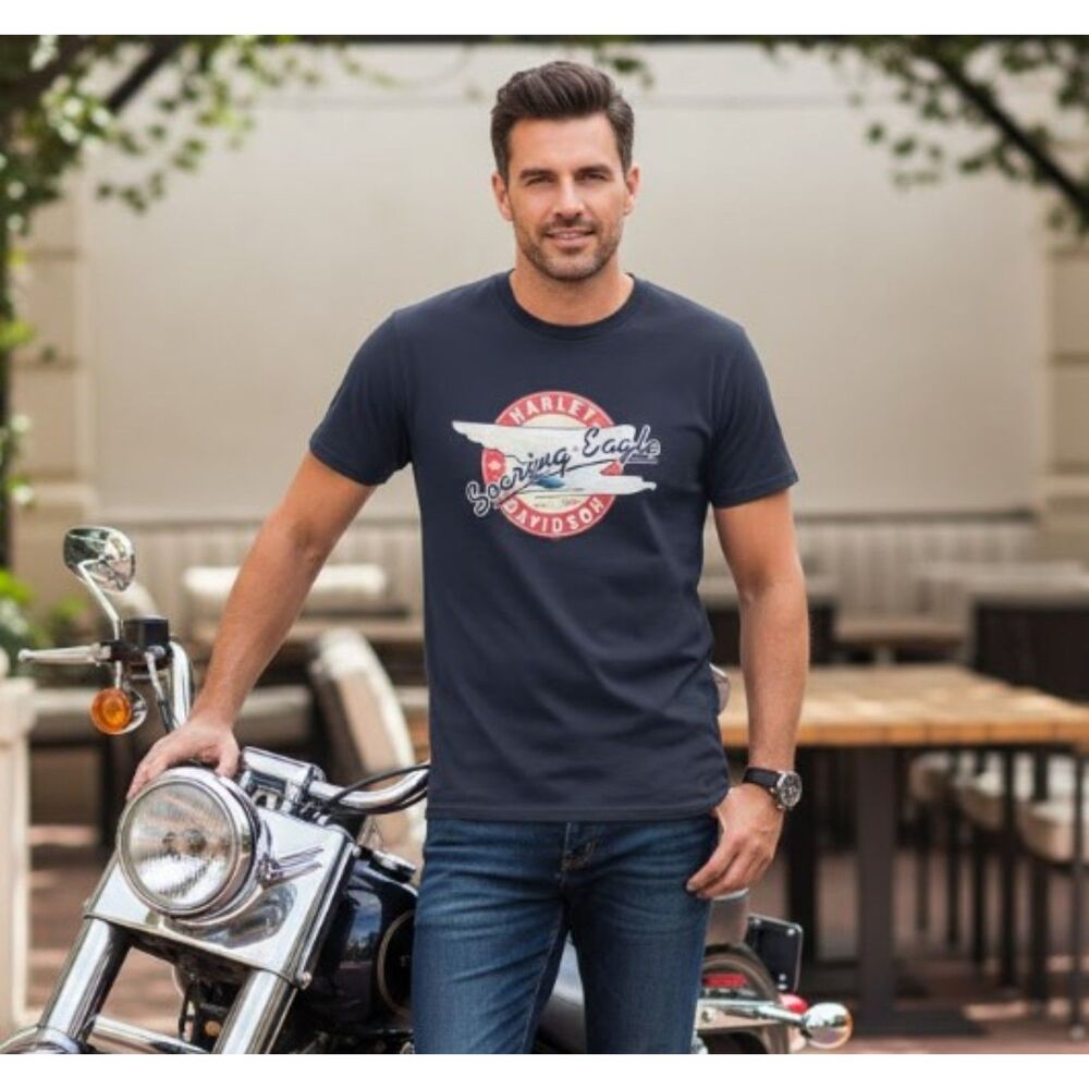 Harley Davidson T Shirt Soaring Eagle Vintage Super Glide Bloomington IN Mens XL